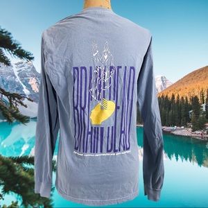 BRAINDEAD long sleeve light blue crewneck shirt